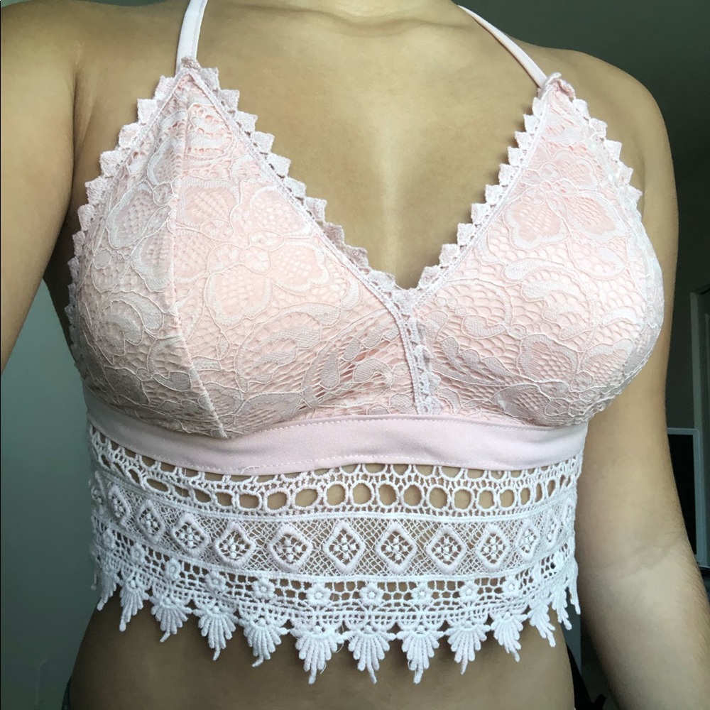 Cute pink crop top/ bralette Backless. M